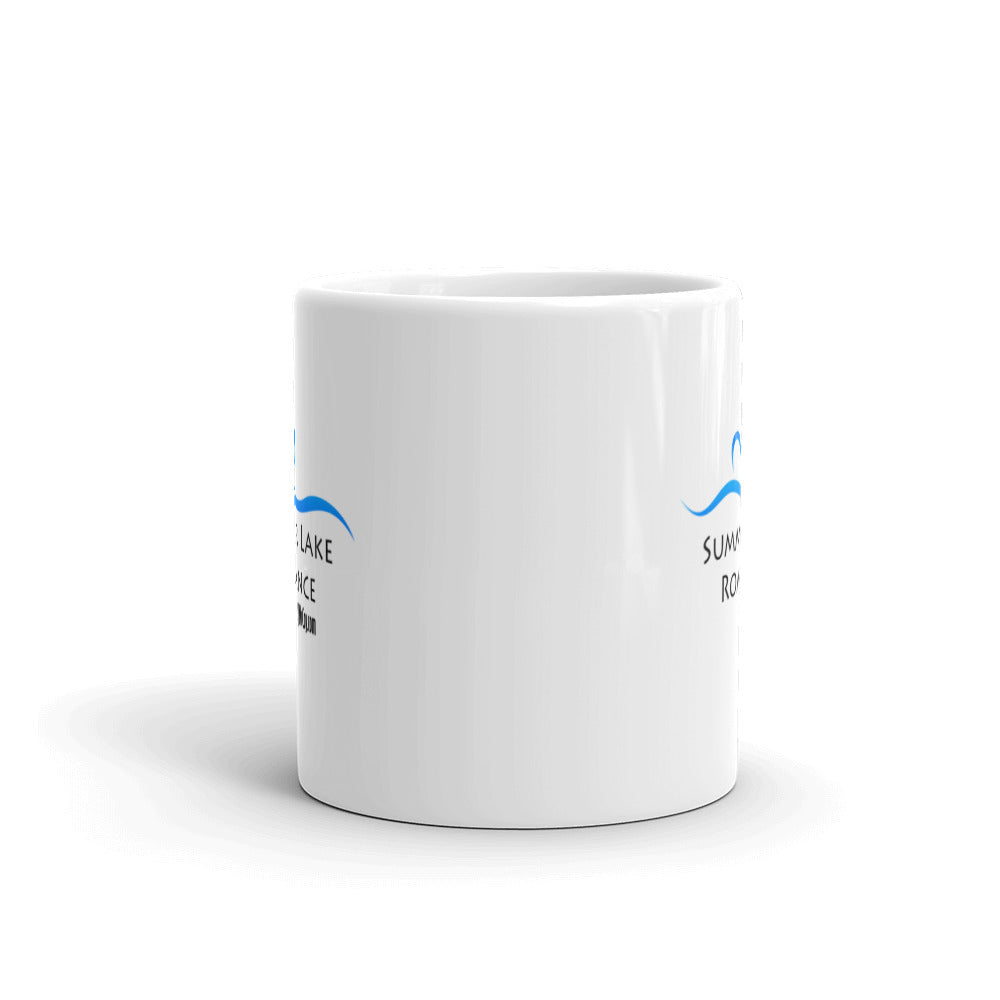 Summer Lake Romance White glossy mug