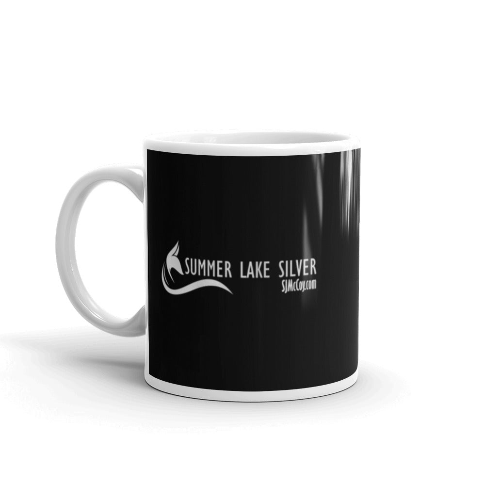 Summer lake Silver White glossy mug