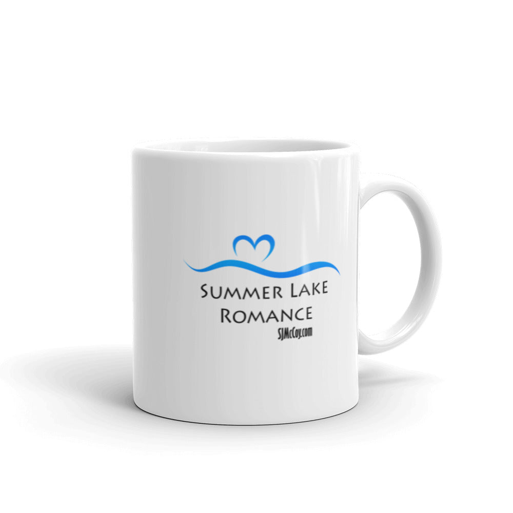 Summer Lake Romance White glossy mug