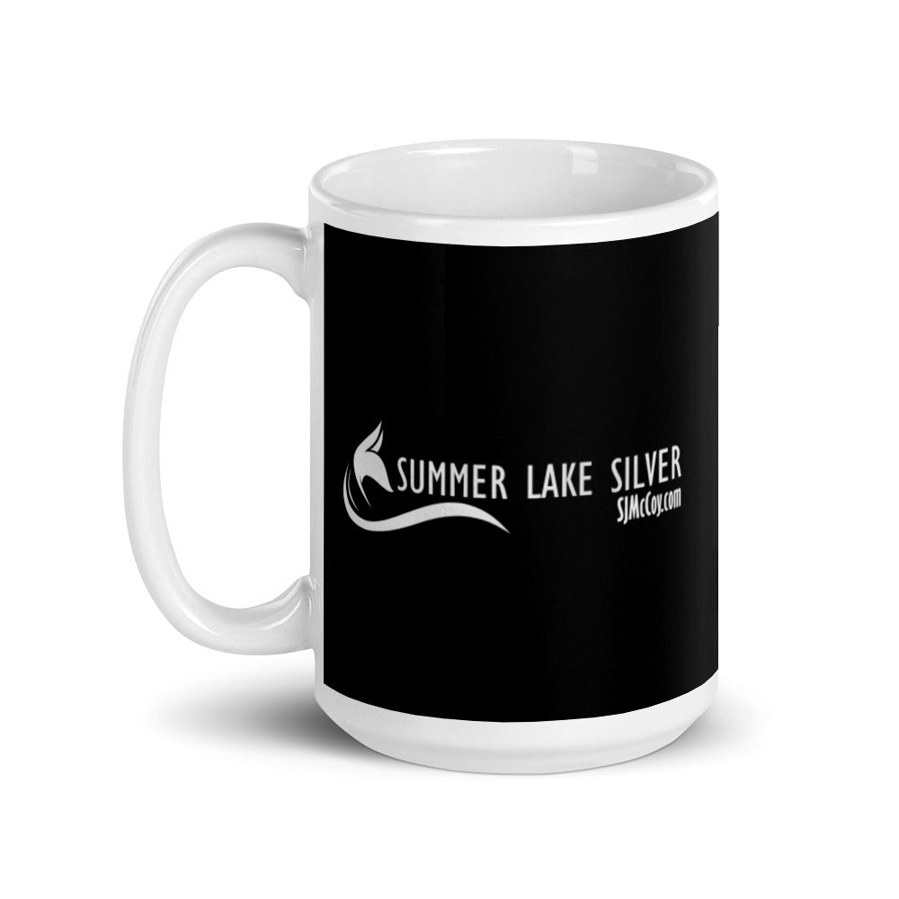 Summer lake Silver White glossy mug