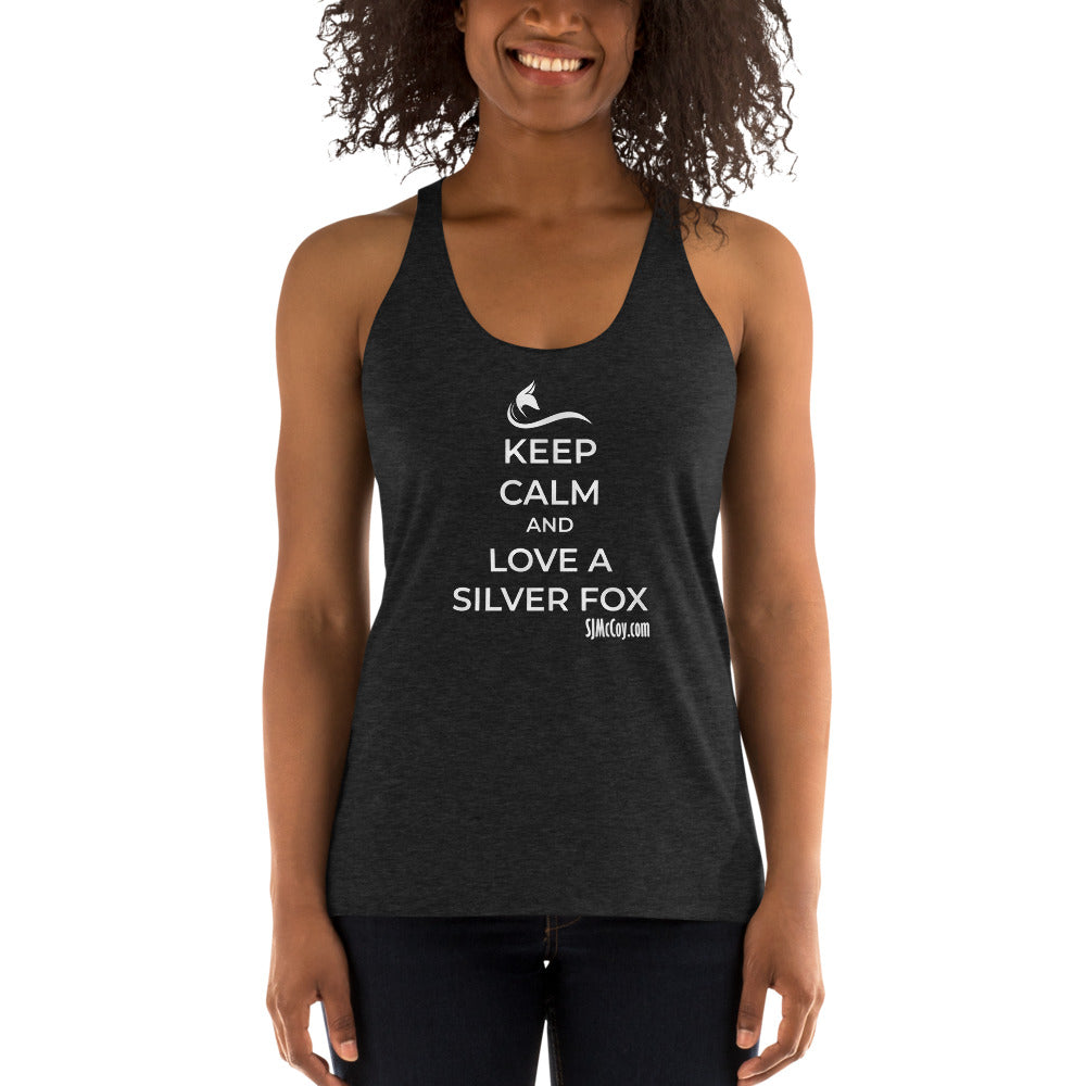 Keep Calm and Love a Silver Fox Women's Racerback Tank