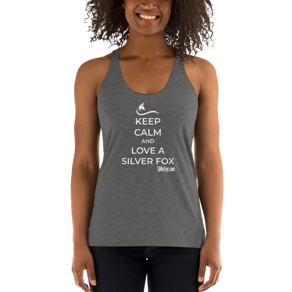 Keep Calm and Love a Silver Fox Women's Racerback Tank