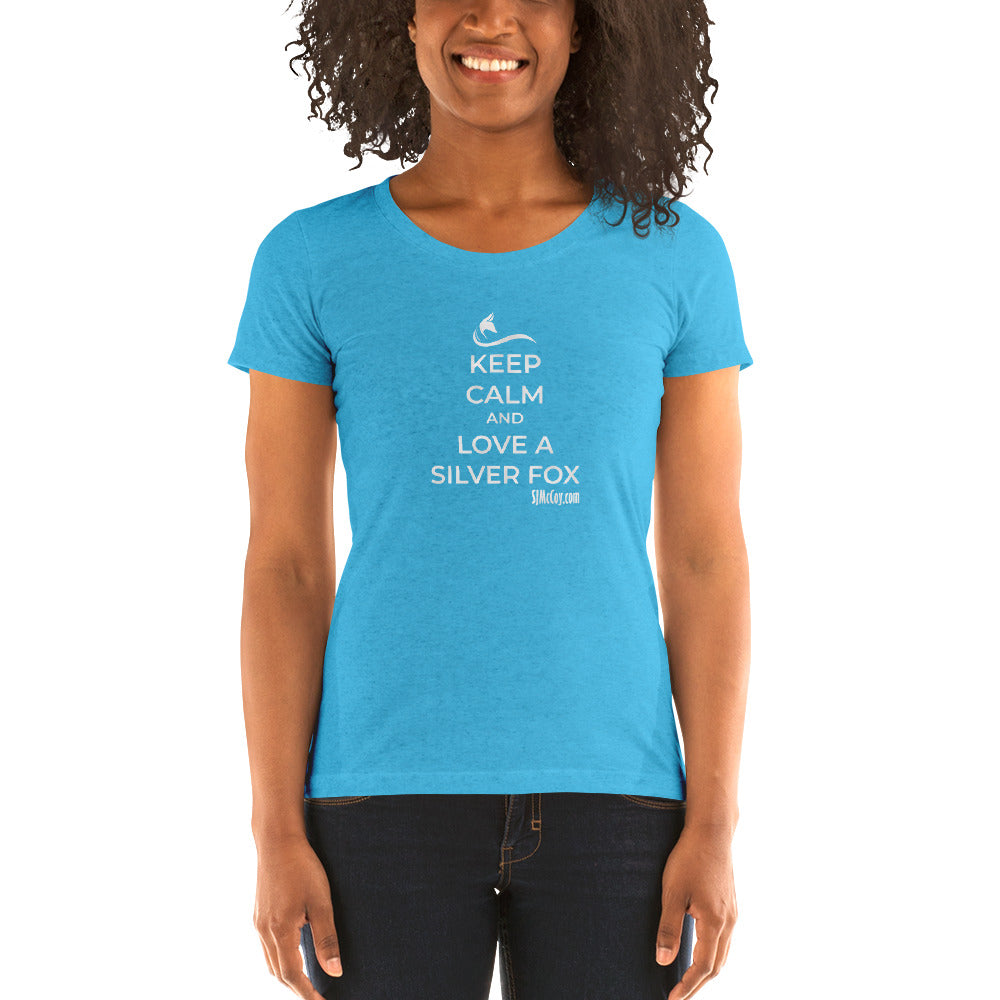 Keep Calm and Love a Silver Fox Ladies' short sleeve t-shirt