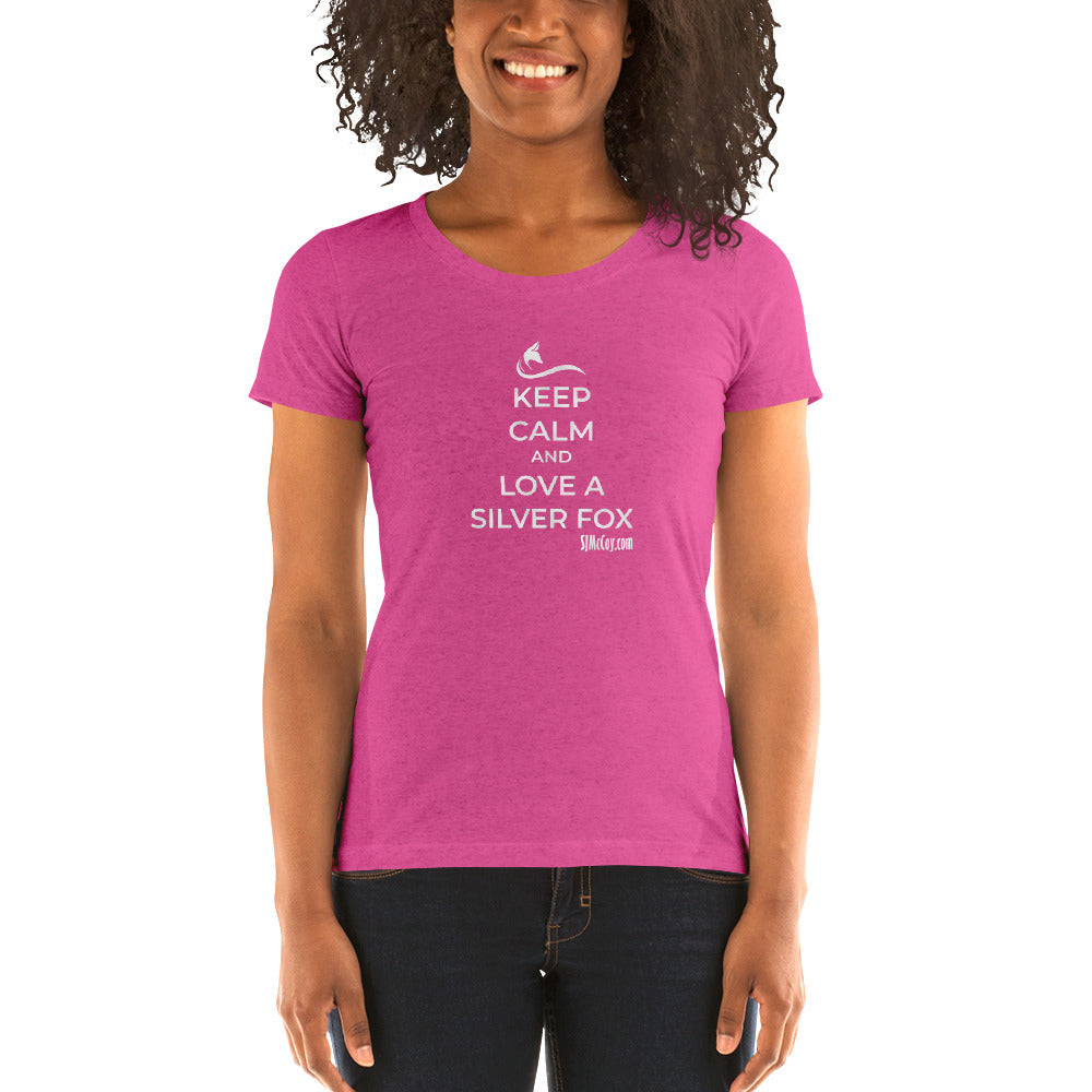 Keep Calm and Love a Silver Fox Ladies' short sleeve t-shirt