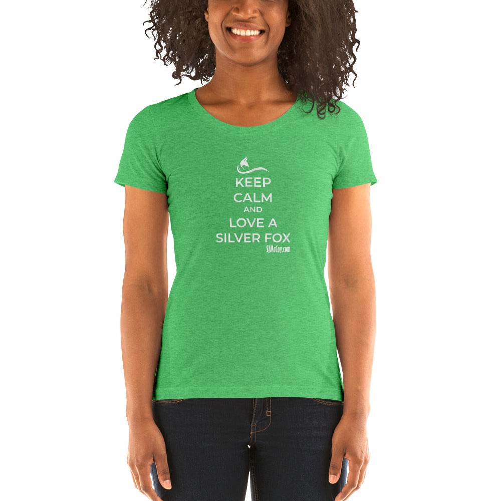 Keep Calm and Love a Silver Fox Ladies' short sleeve t-shirt