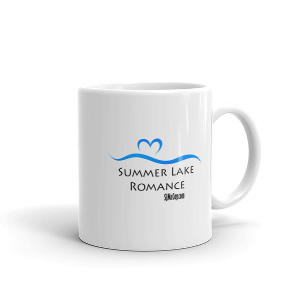 Summer Lake Romance White glossy mug