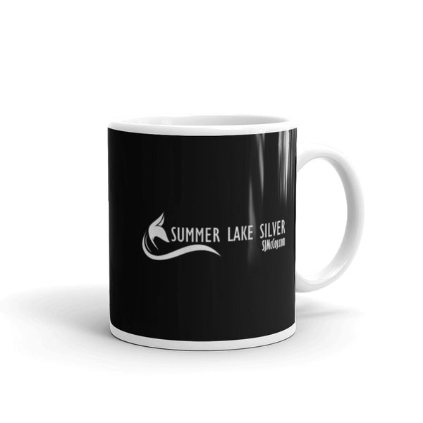 Summer lake Silver White glossy mug