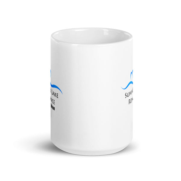 Summer Lake Romance White glossy mug