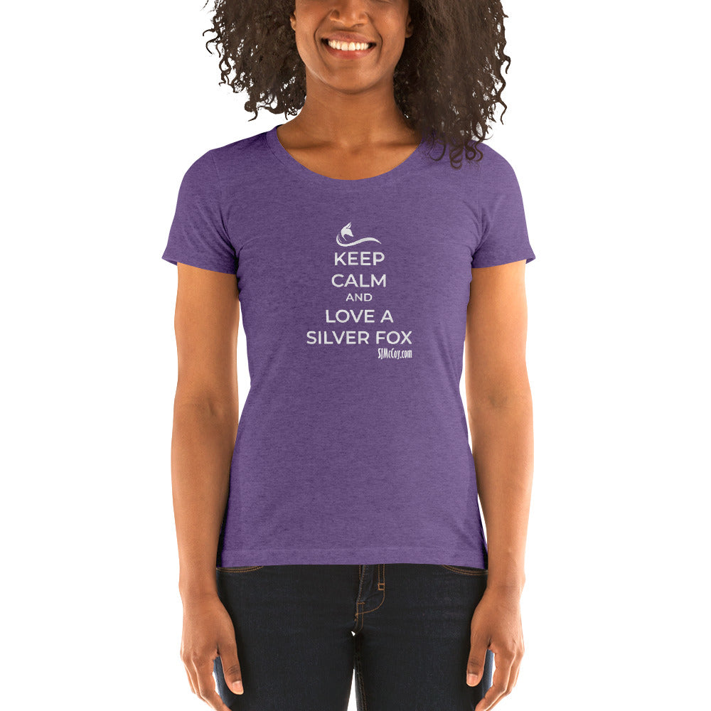 Keep Calm and Love a Silver Fox Ladies' short sleeve t-shirt